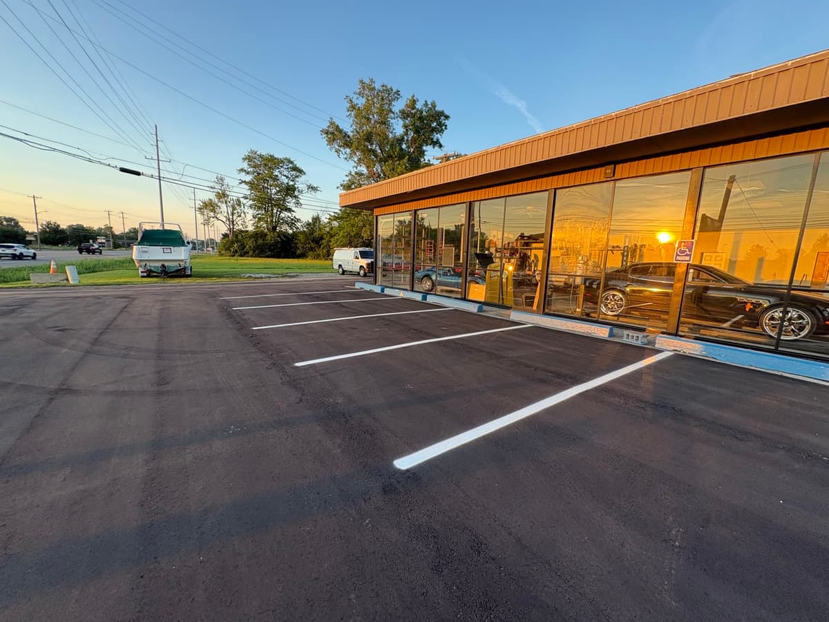 Commercial Parking Lot — Sealcoat & Line Striping — photo 2